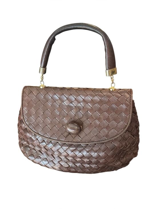 Bottega Veneta Handbags - Bottega Veneta Brown Intreciatto Top Handle Vintage Mini Jodie Bag Auth